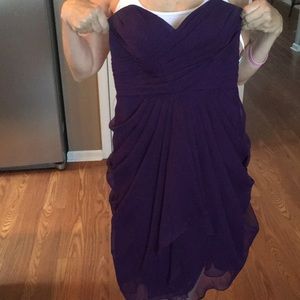 Purple strapless chiffon dress size 6